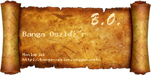Banga Oszlár névjegykártya